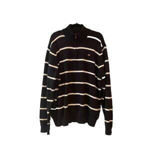 Vintage Polo Jeans Co Ralph Lauren 1/4 Zip Navy Ribbed Sweater Pullover USA Flag